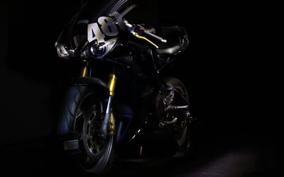 sportbikes, 4k, Triumph Daytona 675R, darkness, 2017 bikes, Triumph
