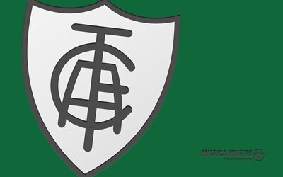logo america mineiro, 4k, sfondo verde, art di carbonio, america mineiro emblem, club di calcio brasiliano, serie brasiliana b, brasile, america mineiro fc, calcio, america mineiro