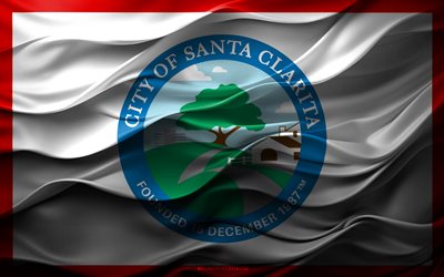 4k, サンタクラリタの旗, カリフォルニア, アメリカの都市, 3d santa clarita flag, アメリカ合衆国, サンタクラリタフラッグ, 3dテクスチャ, サンタクラリタの日, アメリカの国民のシンボル, 3dアート, サンタクラリタ