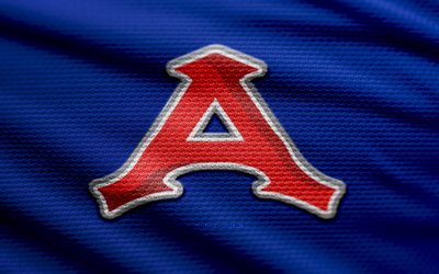 logotipo de tela de acereros monclova, 4k, fondo de tela azul, lmb, bokeh, béisbol, logotipo de acereros monclova, emblema de acereros monclova, equipo de béisbol mexicano, acereros monclova