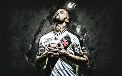 Paulinho, Vasco da Gama, Brazilian footballer, Paulo white stone background, grunge art, football, Brazil, Lucas Santos de Paula, Paulinho Vasco da Gama