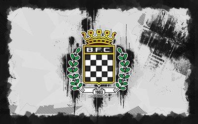 boavista grunge  logo, 4k, primeeira liga, weißer grunge  hintergrund, fußball, boavista emblem, boavista logo, boavista fc, liga portugal, portugiesischer fußballverein, boavista