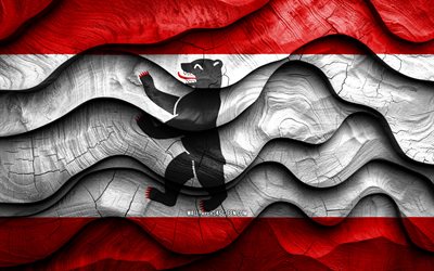 4k, berlin flagge, staaten deutschlands, hölzerne 3d  wellenflaggen, tag von berlin, flagge von berlin, deutschland, berlin holzflagge, bundesstaat berlin, europa, deutsche staaten, berlin