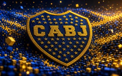 logotipo de tela de boca juniors, 4k, fondo 3d amarillo azul, primera división argentina, fútbol americano, logotipo de boca juniors, boca juniors, cabj, logotipo 3d de boca juniors, club de fútbol argentino, fútbol, boca juniors fc