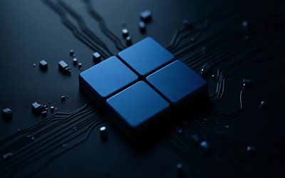 windows 11 metal mavi logosu, 4k, windows 11 logosu, windows 11 metal mavi amblemi, windows 11, mavi metal koyu arka plan, windows logosu, windows, windows 11 mavi metal işareti