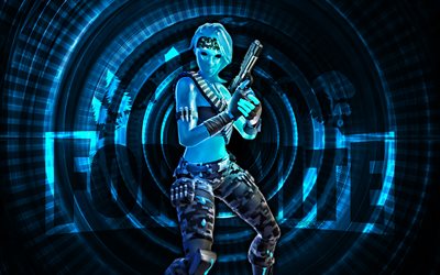 slurp bandolette fortnite, 4k, blå spiral bakgrund, fortnite, kreativ, slurp bandolette skin, fortnite slurp bandolette skin, slurp bandolette, fortnite karaktärer