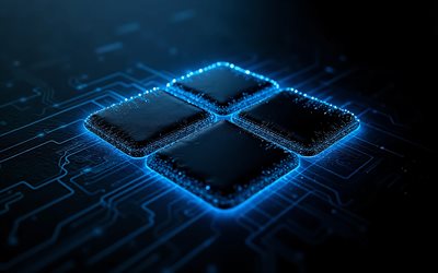 شعار ويندوز 11 باللون الأسود, 4k, الإضاءة الخلفية النيون الأزرق, ويندوز 11 علامة سوداء, شعار ويندوز 11, ويندوز 11 شعار أسود, ويندوز 11, خلفية التكنولوجيا السوداء, شعار ويندوز, ويندوز