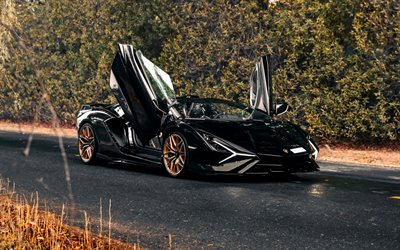 2025, Lamborghini Revuelto, front view, exterior, black supercar, black Lamborghini Revuelto, new Revuelto 2025, Italian sports cars, Lamborghini