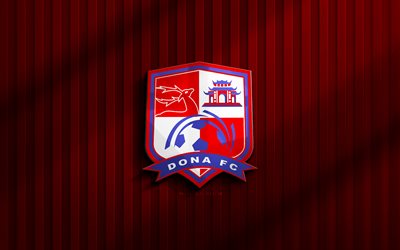 4k, dong nai fc 3d logo, v league 2, sfondo 3d rosso, calcio, emblema dong nai fc, logo dong nai fc, dong nai fc, club di calcio vietnamita, fc dong nai