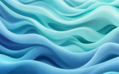 ondas 3d azul, 4k, creativo, ondas 3d abstractas, texturas 3d, fondos 3d azul, obra de arte, ondas 3d, fondos 3d