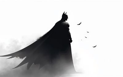 ordenanza, 4k, superhéroes, fondos blancos, mínimo, creativo, minimalismo de batman, dc comics