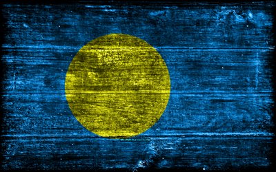 palau träflagga, 4k, träregra flaggor, oceaniska länder, palauflagg, palau dag, oceanien, palau flagga, palau, palau nationella symboler