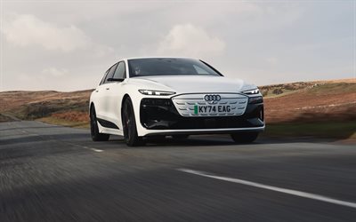 4k, audi s6 avant e tron edition 1, autobahn, 2025 autos, uk spec, weißer audi s6 avant e tron, 2025 audi s6 avant e tron, deutsche autos, audi
