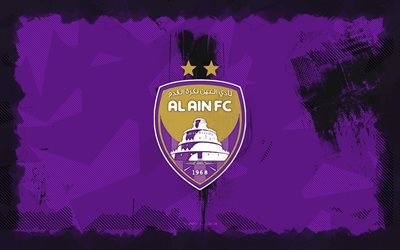 logo grunge al ain fc, 4k, ligue professionnelle saoudienne, contexte grunge violet, football, emblème d'al ain fc, logo al ain fc, al ain fc, club de football saoudien, al aain fc