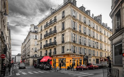 paris, frança, ruas, arquitetura de paris, pessoas