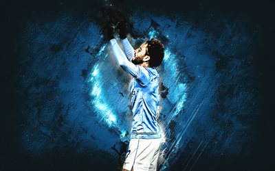 Felipe Anderson, SS Lazio, Brazilian Footballer, Midfielder, Serie A, Blue Stone Background, Italy, Football, Lazio