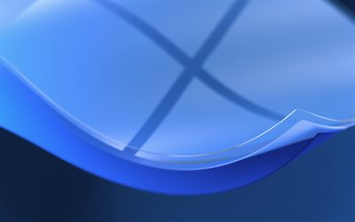 Windows 11 blue logo, 4K, blue background, 3D waves, Windows 11 3D logo, operating systems, Windows 11 logo, abstract art, Windows 11