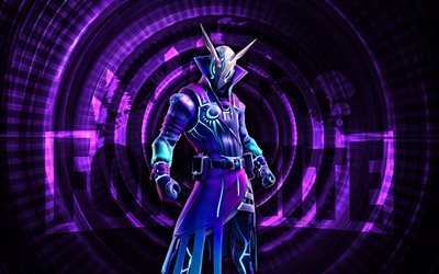 luminos fortnite, 4k, contexte en spirale violet, fortnite, créatif, peau de luminos, peau de luminos de fortnite, luminos, personnages fortnite