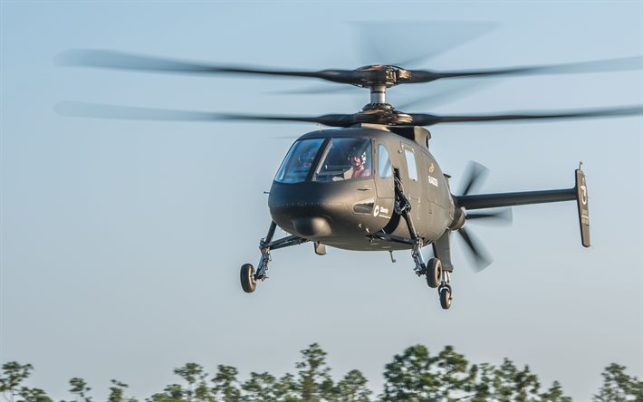 4k, sikorsky s-97 raider, helicópteros de reconocimiento, la aviación militar, la fuerza aérea de ee