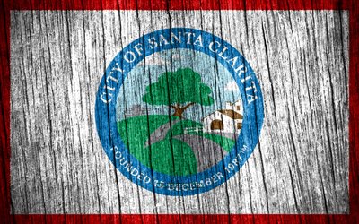 4k, サンタクラリタの旗, アメリカの都市, サンタクラリタの日, アメリカ合衆国, 木製のテクスチャフラグ, サンタクラリタ, カリフォルニア州, カリフォルニアの都市, 米国の都市, カリフォルニア州サンタクラリタ