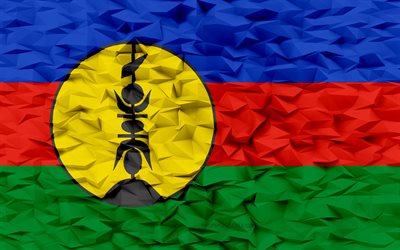 4k, Flag of New Caledonia, 3d hexagon background, New Caledonia 3d flag, Day of New Caledonia, 3d hexagon texture, New Caledonia national symbols, New Caledonia, 3d New Caledonia flag
