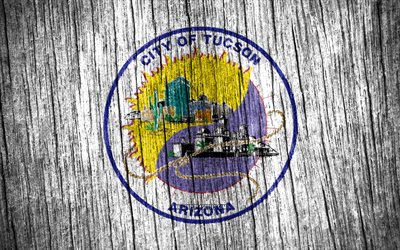 4k, bandiera di tucson, città americane, giorno di tucson, usa, bandiere di struttura in legno, tucson, stato dell arizona, città dell arizona, città degli stati uniti, tucson arizona
