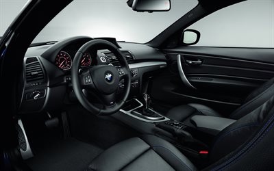 4k, BMW 135is Coupe, interior, 2013 cars, E82, BMW 135is Coupe inside, BMW E82, 2013 BMW 1-series Coupe, german cars, BMW