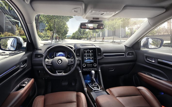 Renault Koleos, inside view, interior, dashboard, Renault Koleos interior, front panel, French cars, Renault