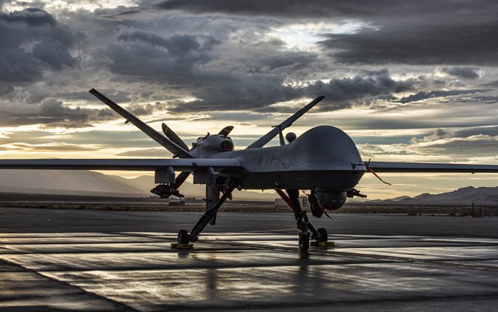 4k, mq-9 reaper, predador b, american não tripulado veículo aéreo, usaf, uav, general atomics mq-9 reaper, drones, força aérea dos estados unidos