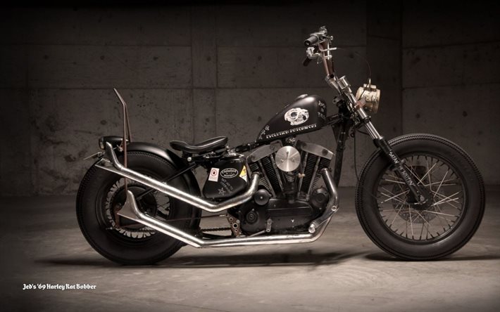 moto, Harley-Davidson, la Rata de Corcho, retro motocicletas