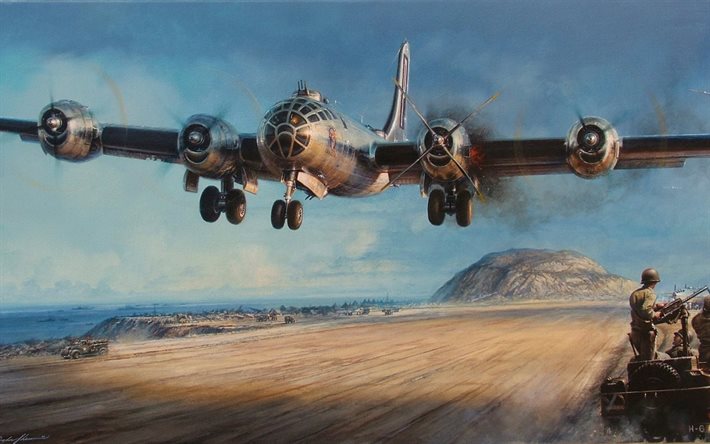 b-29, superfortess, ww2, 飛行機