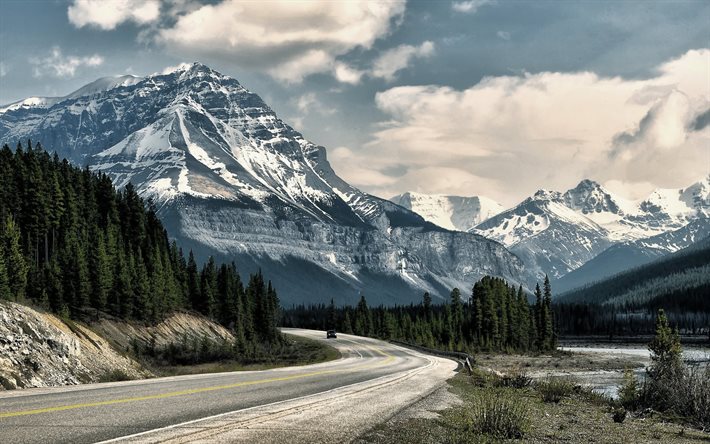 mountains, mountain landscape, mountain road