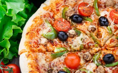 pizza, verduras, foto, fotos de pizza