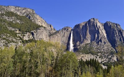 la caída de agua, la cascada más alta, el rock, el de la foto