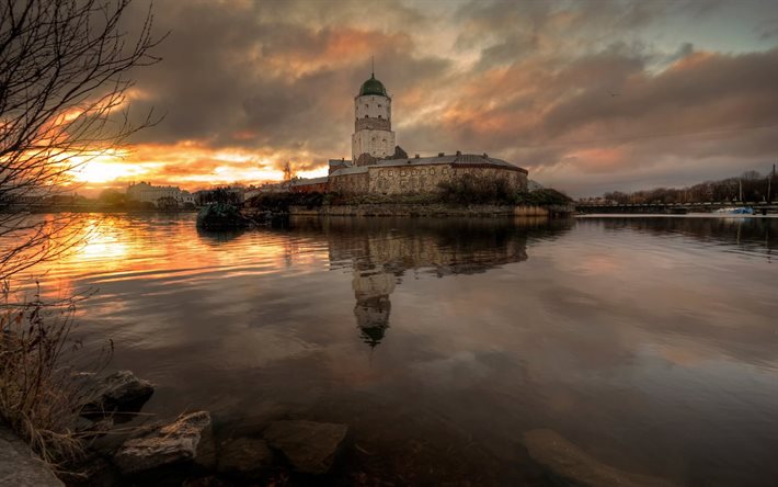 vyborg château de vyborg, russie, automne
