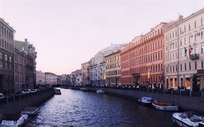 st petersburg, channels, russia, peter