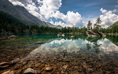 el agua limpia, el hermoso lago, suiza, montañas
