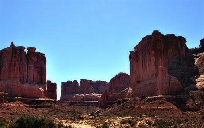 canyon, arches national park, utah, états-unis, rock