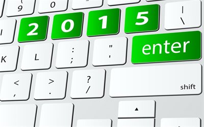 2015, new year, figures, keyboard