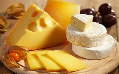 différents fromages, fromage français à pâte, le fromage dur, les collations