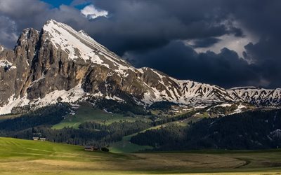 산, alps, 이탈리아, the alpe di siusi
