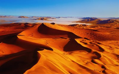 le dune, deserto, sole cocente, tempesta di sabbia