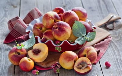 peaches, fruit, ripe peach