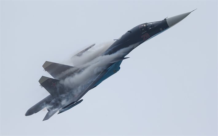 la fuerza aérea de rusia, su-34, ataque