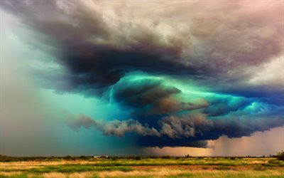 तूफान, arizona, संयुक्त राज्य अमेरिका, तूफान बादलों, नीला, बादलों तूफानी आसमान
