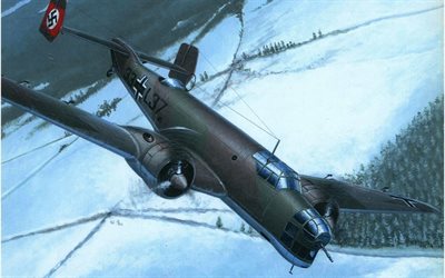 saksalainen pommikone, saksalainen lentokone, ww2, jiu-86a-1