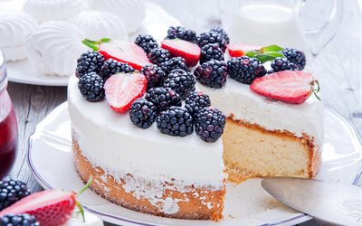 gâteau aux fruits, blackberry, photo gâteaux