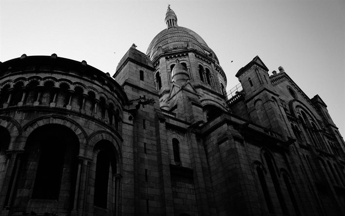 paris, frança, basílica, montmartre, sacre coeur, a basílica de sacre-c?ur, catolicismo