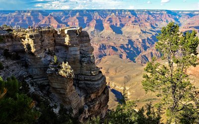 arizona, yavapai point, gorge, valley, rock, grand canyon
