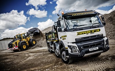Volvo FMX, camions, machines de construction, bulldozer